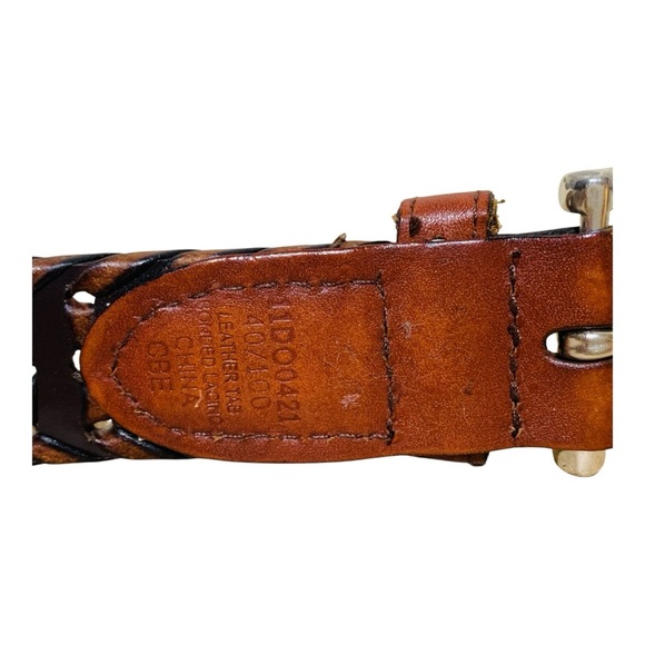 Men's Brown Braided Leather Belt Size 44-46 in - Picture 4 of 4